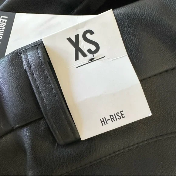 ZARA faux leather Legging Collection high rise black XS rock matrix goth metal - Picture 12 of 16